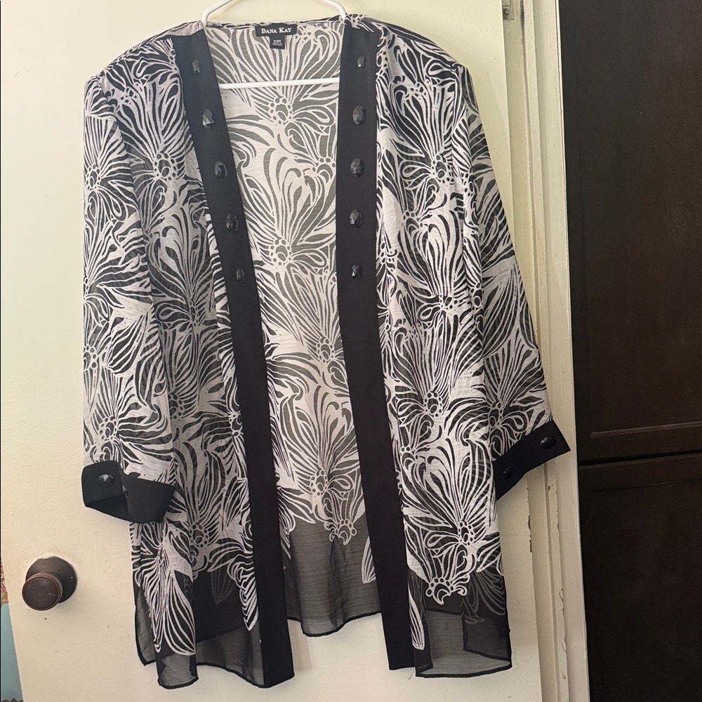 Dana Kay Monochrome Sheer Blouse